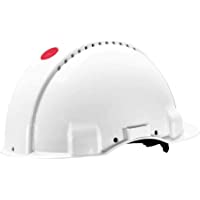 3M G3000 Casco de seguridad blanco con ventilación- arnés de ruleta y banda sudor de plástico (1 casco-caja)